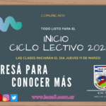 Inicio ciclo lectivo 2021 [Jueves 11 de Marzo]
